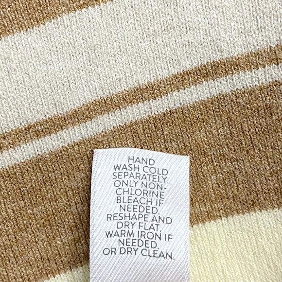 J Jill Knit Sweater Womens Petite Size Small Brown Stripe Print Long Sleeve - Picture 7 of 11